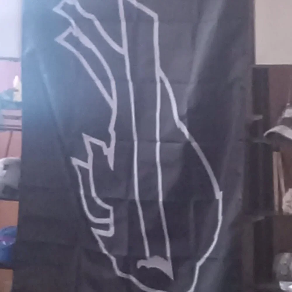 NEW Buffalo Bills Black w Chalk Outline Logo NFL 3X5 Feet Flag Banner Wall Decor